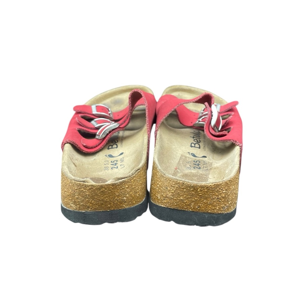 Birkenstock Betula Red 3 Strap Cork Sandals 7 Adjustable Straps Boho - Picture 4 of 8
